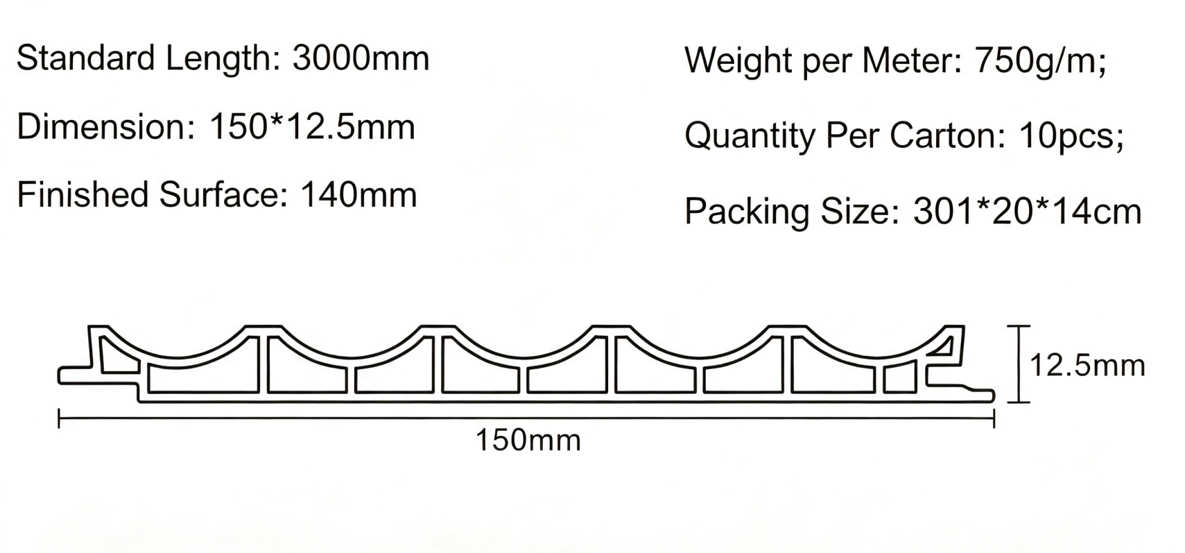 150 WPC Fluted Wall Panel | Wave Grooved Cladding 150 WPC Fluted Wall Panel | Wave Grooved Cladding