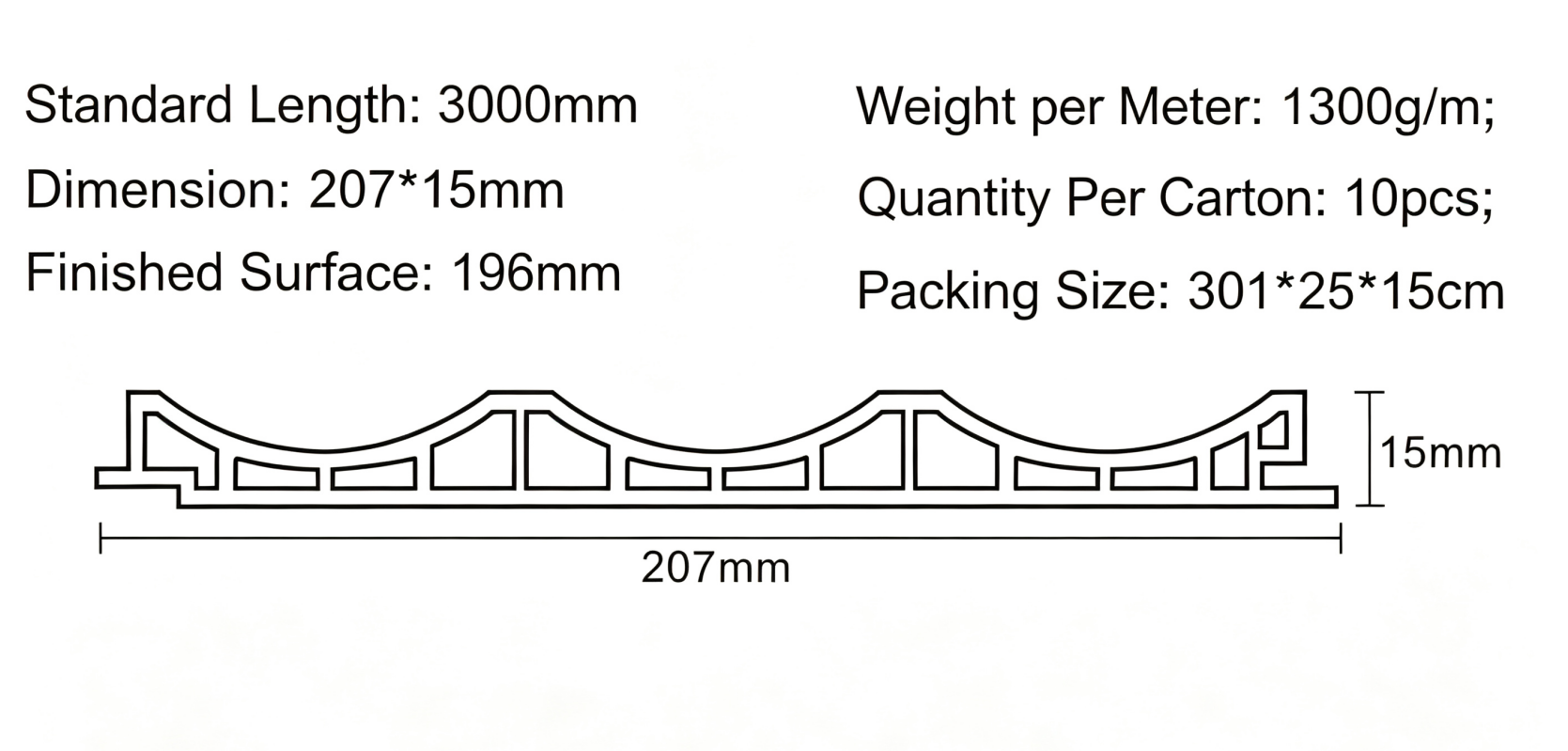 148 WPC Large‑arc Fluted Wall Panel