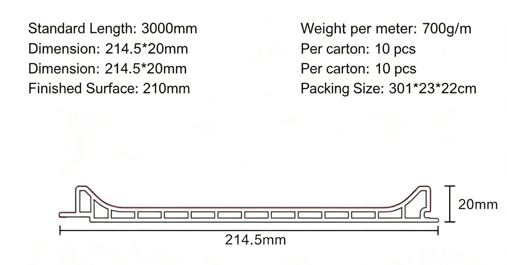 215 WPC Large‑width Flat Slight‑arc Wall Panel 215 WPC Large‑width Flat Slight‑arc Wall Panel