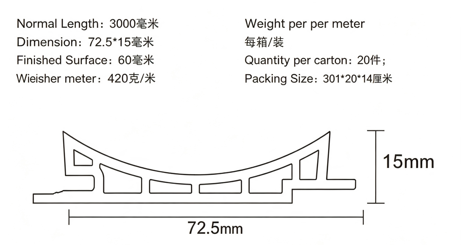 60 WPC Small‑Arc Single‑Curve Fluted Wall Panel 60 WPC Small‑Arc Single‑Curve Fluted Wall Panel