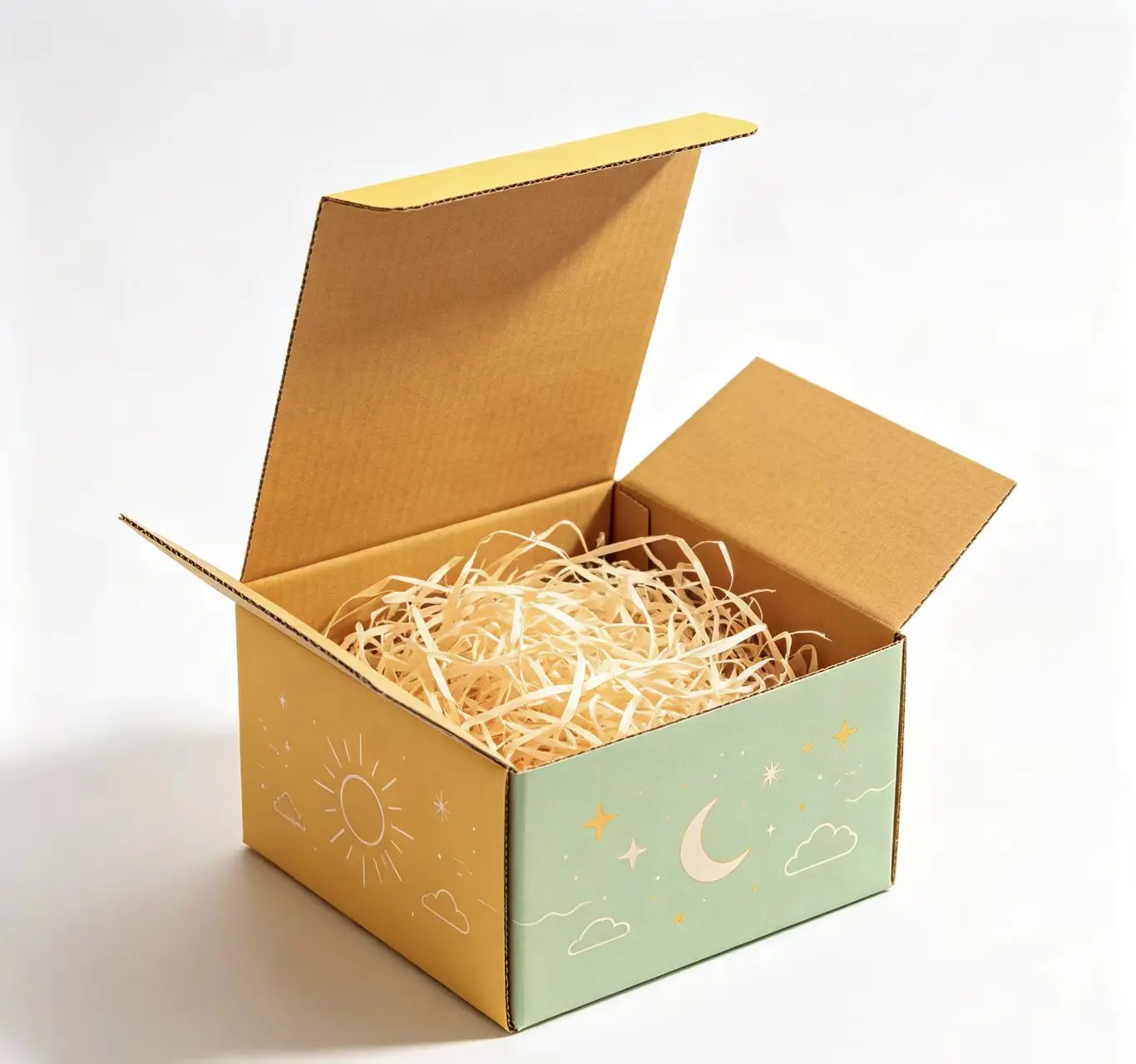 Boxes with raffia insert