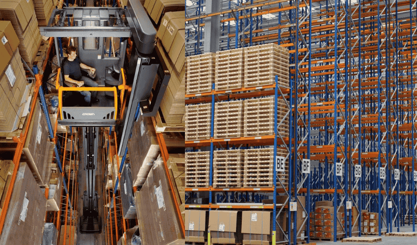 Space-saving Narrow Aisle Racking