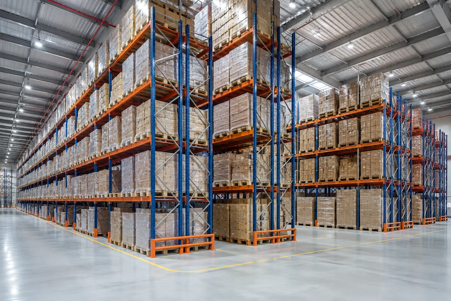 Warehouse racking systems for pallet storage optimization