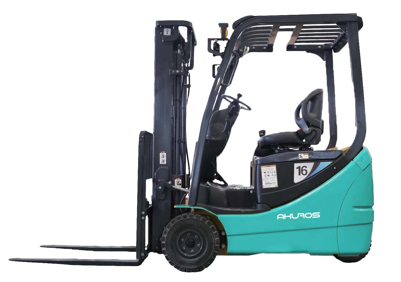 Empilhador contrabalançado de três rodas Akuros E16: Precisão, agilidade e controlo inteligente