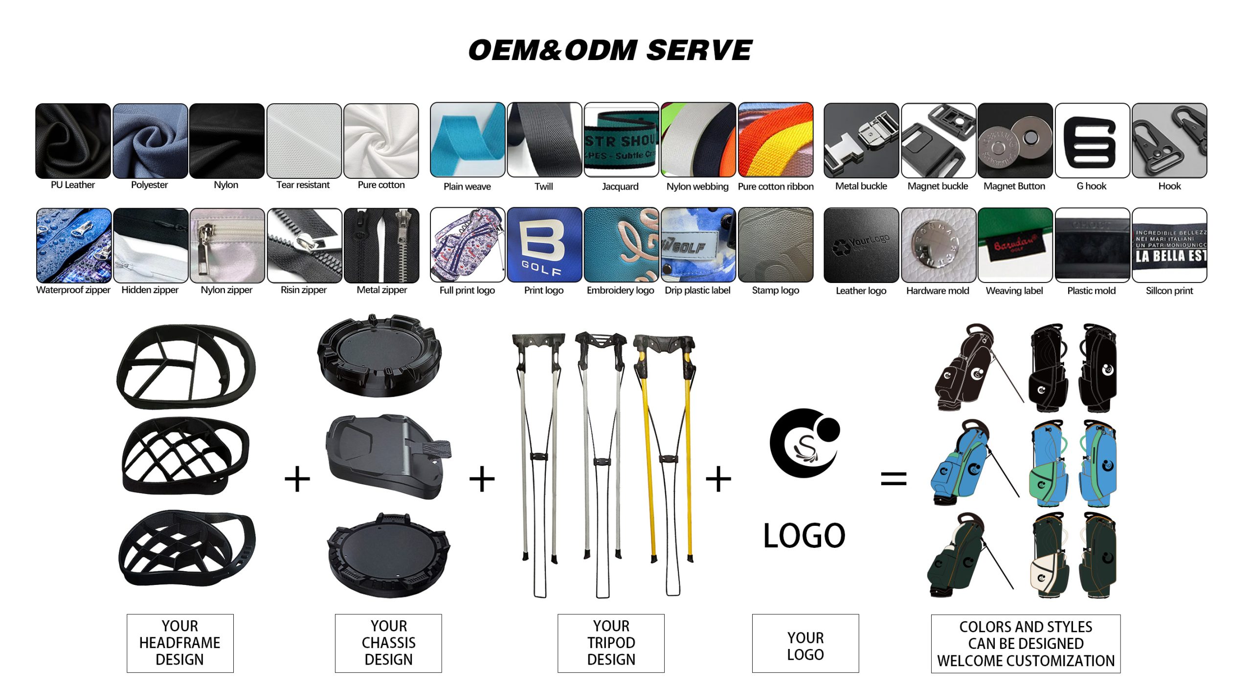 Chengsheng Golf OEM-ODM Service & PU Golf Stand Bag