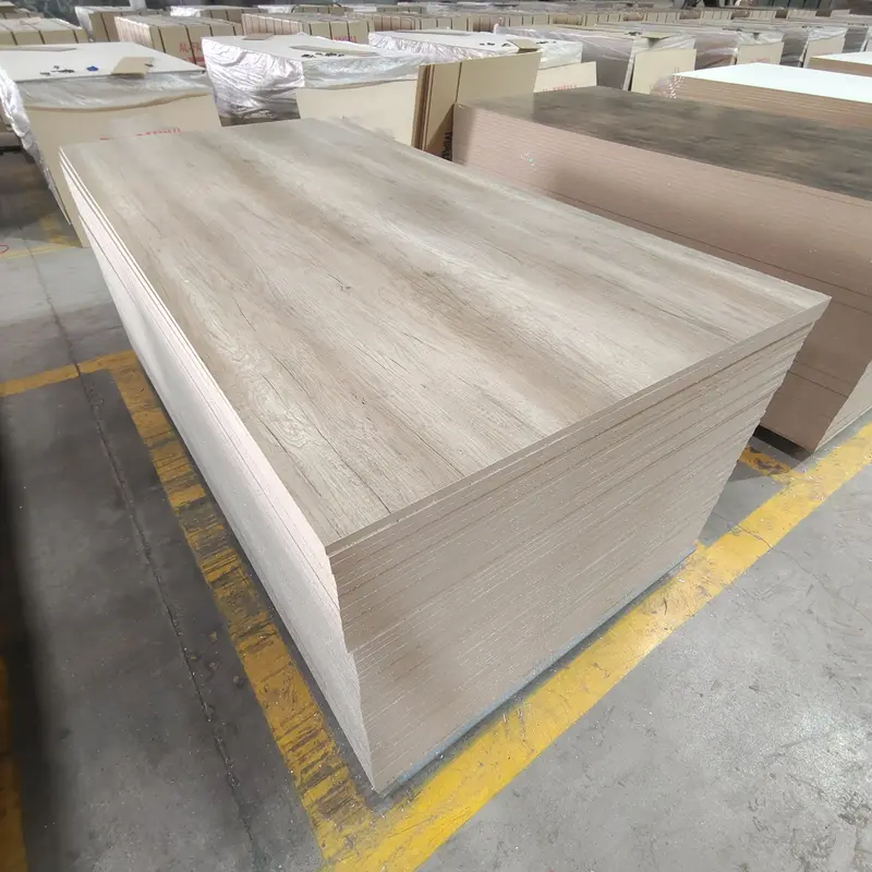 Mataas na Kalidad ng Wood Grain Melamine mdf 12mm 15mm 17mm 18MM Laminated Particle Board Para sa Kitchen Cabinet Furniture