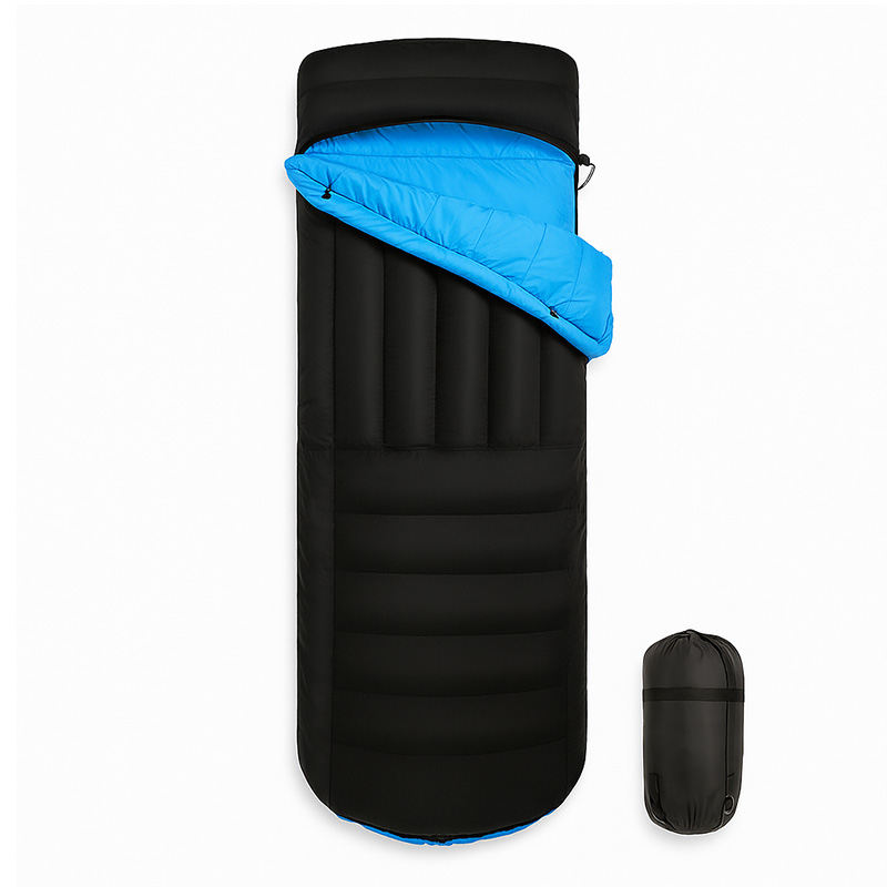 3-in-1 Envelope Down Sleeping Bag with Inflatable Mat for Camping, Hiking & Outdoor Travel