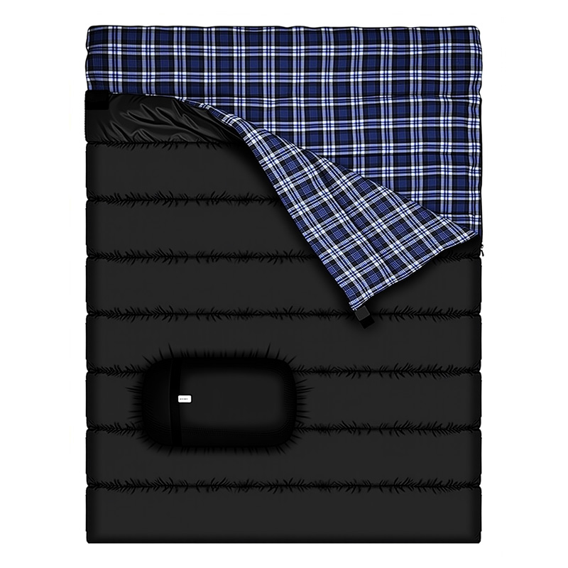 Double Cotton Rectangular Sleeping Bag for Couples | Hoodless Design for Camping & Hiking