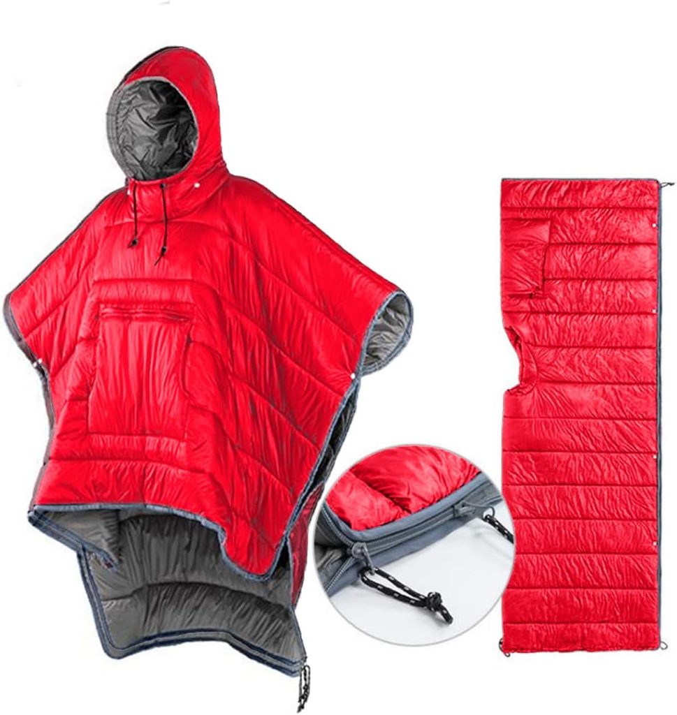 Hoodie Quilted Warm Wearable 3 In 1 Poncho