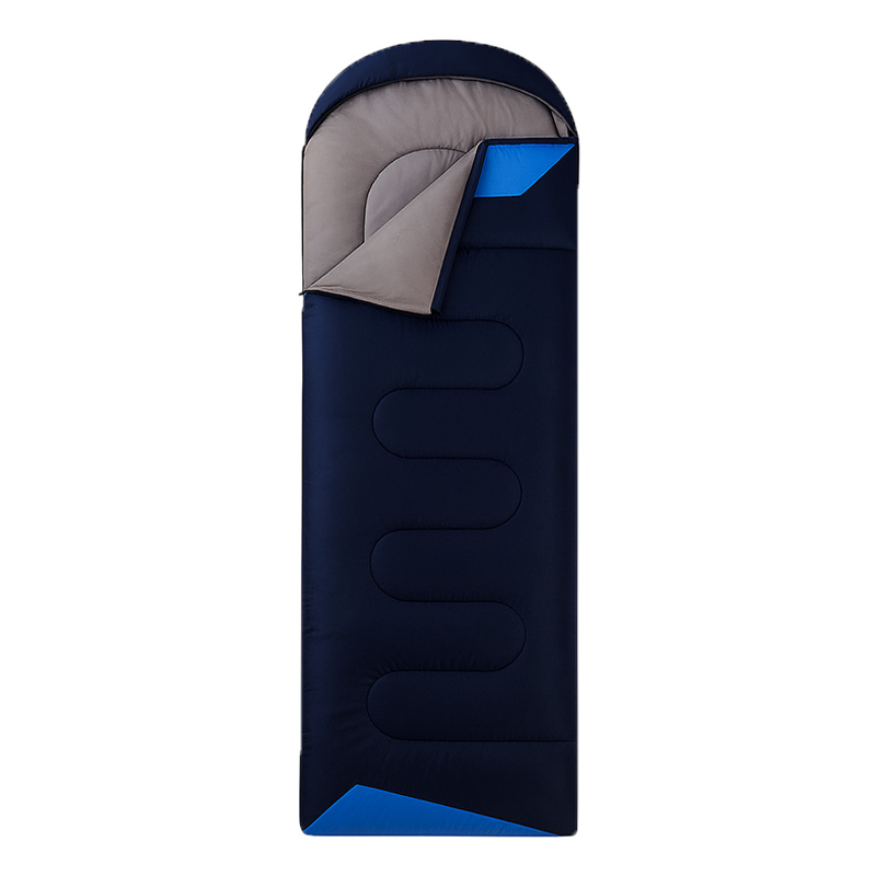 Hooded Envelope Sleeping Bag with Synthetic Fill for Camping, Hiking & Outdoor Travel