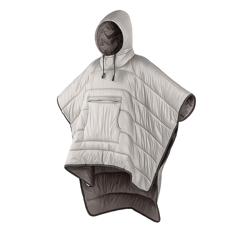 Hoodie Quilted Warm Wearable 3 In 1 Poncho