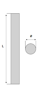 Karastatud metallist jahvatatud silinder