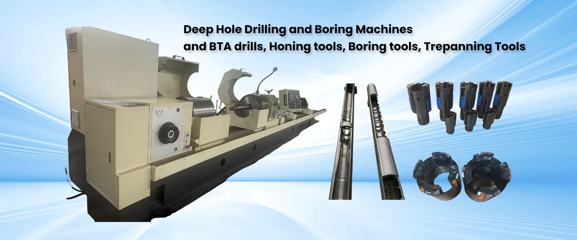 Deep Hole Drilling and Boring Machinesand BTA drills, Honing tools, Boring tools, Trepanning Tools1