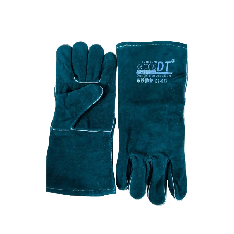 14 inch Dark Green Leather Welder Protective Gloves