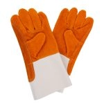 China High Quality 35cm Palm Cowhide Arm Microfiber Leather Welding Gloves Supplier | Dtlabor