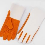 China High Quality 35cm Palm Cowhide Arm Microfiber Leather Welding Gloves Supplier | Dtlabor