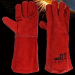 China High Quality 14'' Red Color Cowhide Welding Gloves Supplier | Dtlabor