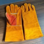 China High Quality 14'' AB Grade Thickened Palms Cowhide Leather Long Welding Gloves Supplier | Dtlabor