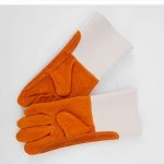 China High Quality 35cm Palm Cowhide Arm Microfiber Leather Welding Gloves Supplier | Dtlabor