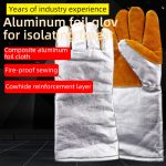 China High Quality 14'' Cowhide And Aluminum Foil Welding Gloves Supplier | Dtlabor