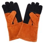 China High Quality 14'' Black And Golden Yellow Cowhide Welding Gloves Supplier | Dtlabor