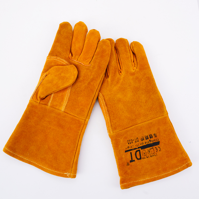 Golden Yellow 14” Cowhide Welding Heat Resistant Gloves