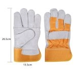 China High Quality Plush Palms Short Universal 26.5cm Cowhide Leather Gloves Supplier | Dtlabor