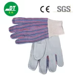 China High Quality AB Grade Cowhide Elastic Cuffs Striped Welding Gloves Supplier | Dtlabor