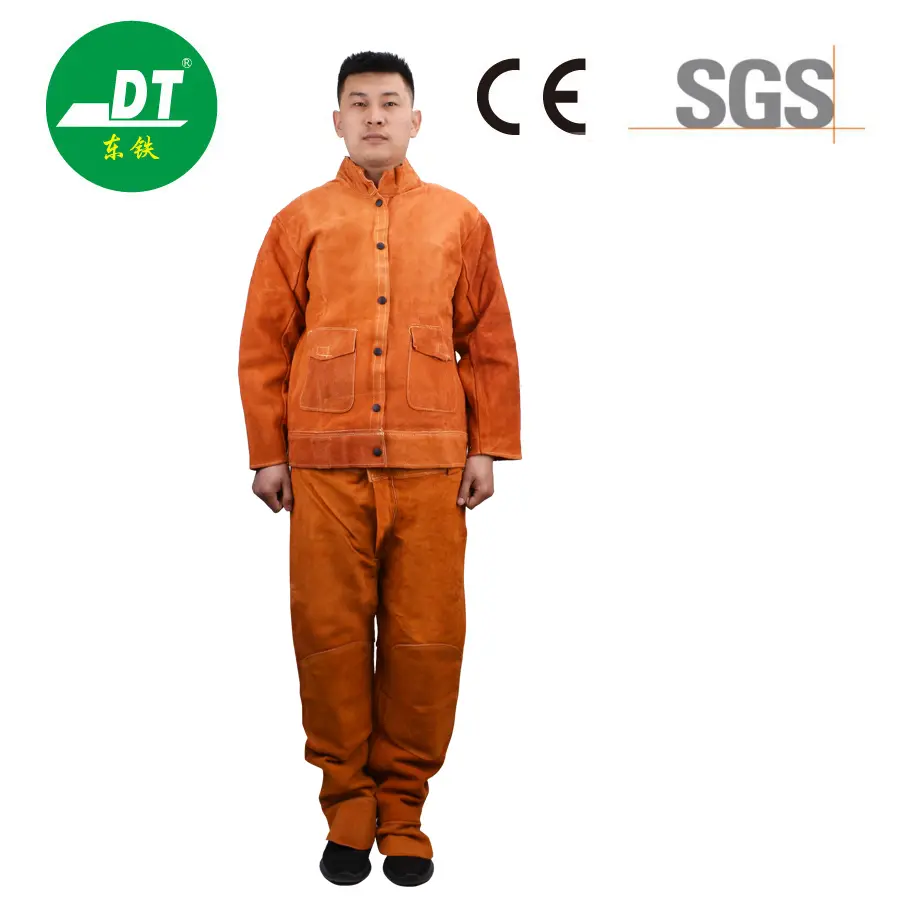 Golden Color AB Grade Cowhide Welding Protective Clothing