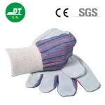 China High Quality AB Grade Cowhide Elastic Cuffs Striped Welding Gloves Supplier | Dtlabor