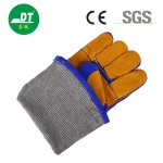 China High Quality Grade AB Sapphire Blue 16 Inches Full Palm Reinforced Cowhide Gloves Supplier | Dtlabor