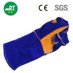 China High Quality 14'' Blue Color Tiger Mouth Thickening Welding Gloves Supplier | Dtlabor