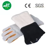 China High Quality Grade A Cowhide 14 Inches Palm Five Fingers Reinforced Fireproof Wire Welding Gloves Supplier | Dtlabor