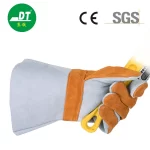 China High Quality Grade A Cowhide 13 Inches Wide Mouth Fireproof Wire Welding Gloves Supplier | Dtlabor