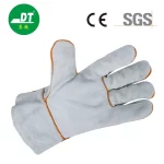 China High Quality Grade AB Cowhide 11 Inches Grey Color Fireproof Wire Safety Gloves Supplier | Dtlabor