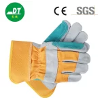 China High Quality Grade AB Palm And Two Fingers Reinforced Cowhide Gloves Supplier | Dtlabor