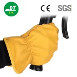 China High Quality Yellow Short 10.5 Inches Cowhide Insert Finger Driver Gloves Supplier | Dtlabor