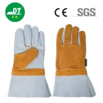 China High Quality Grade A Cowhide 13 Inches Wide Mouth Fireproof Wire Welding Gloves Supplier | Dtlabor