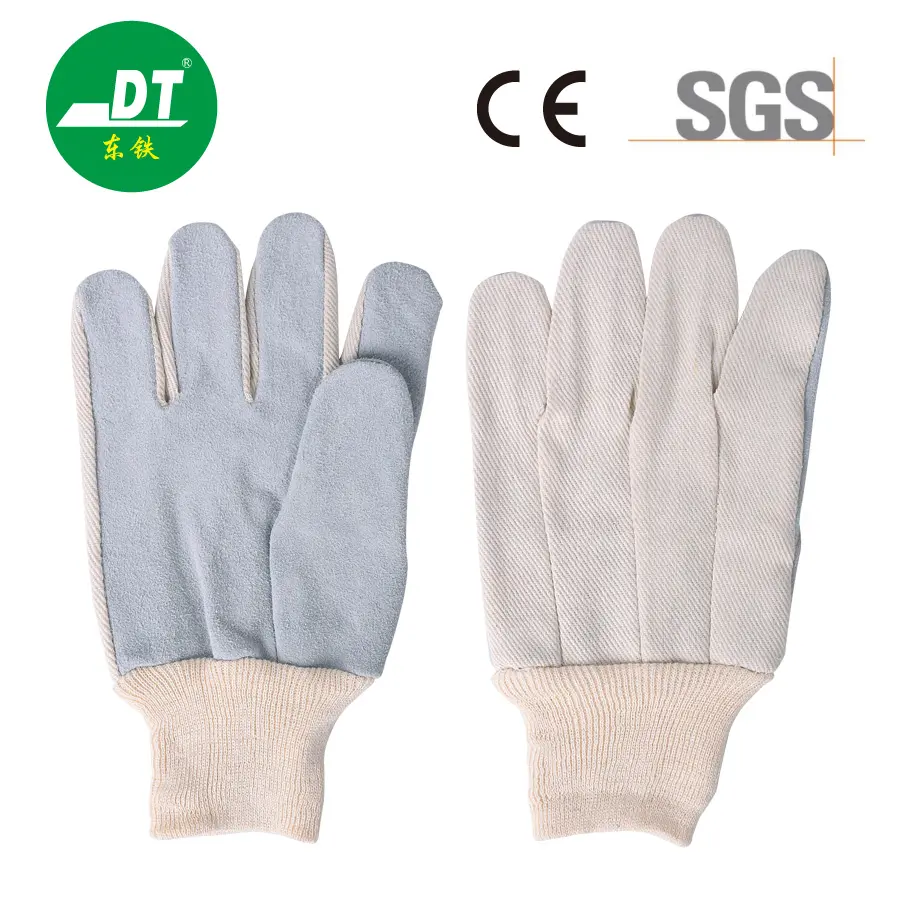 Grade AB Cowhide Elastic Cuff Opisthenar Pure Cotton Welding Gloves