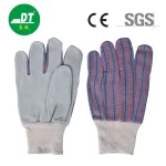 China High Quality AB Grade Cowhide Elastic Cuffs Striped Welding Gloves Supplier | Dtlabor