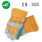 China High Quality Grade AB Palm And Two Fingers Reinforced Cowhide Gloves Supplier | Dtlabor