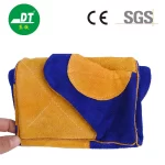 China High Quality Grade AB Sapphire Blue 16-inch Double-Layer Four Part Reinforced Fireproof Line Cowhide Welding Gloves Supplier | Dtlabor