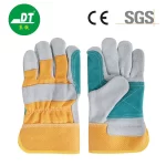 China High Quality Grade AB Palm And Two Fingers Reinforced Cowhide Gloves Supplier | Dtlabor