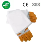 China High Quality AB Grade 24-inch Palm And Five Fingers Reinforced Fireproof Line Extended Cowhide Welding Gloves Supplier | Dtlabor