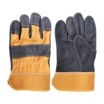 China High Quality 10.5" Suede Leather Yellow Cloth Split Palm Gloves Supplier | Dtlabor