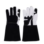 China High Quality 14" Black And White Cowhide Sheepskin Leather Garden Gloves Supplier | Dtlabor