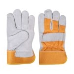 China High Quality Plush Palms Short Universal 26.5cm Cowhide Leather Gloves Supplier | Dtlabor