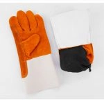 China High Quality 35cm Palm Cowhide Arm Microfiber Leather Welding Gloves Supplier | Dtlabor