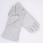 China High Quality Golden Yellow 14'' Cowhide Welding Heat Resistant Gloves Supplier | Dtlabor