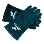 China High Quality 14 Inch Dark Green Leather Welder Protective Gloves Supplier | Dtlabor